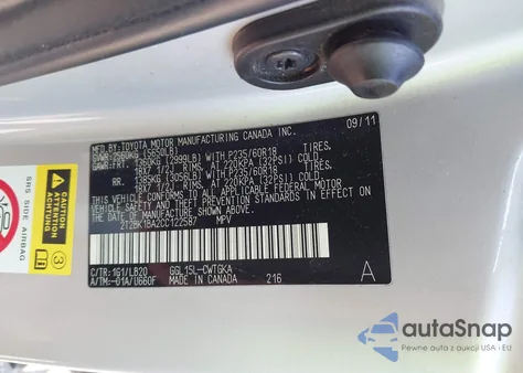 2012 Lexus Rx 350 350 z USA, uszkodzony, nr VIN 2T2BK1BA2CC122587